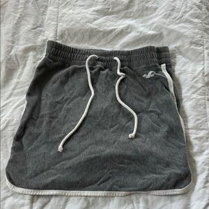 Hollister Charcoal Mini Skirt with White Drawstring